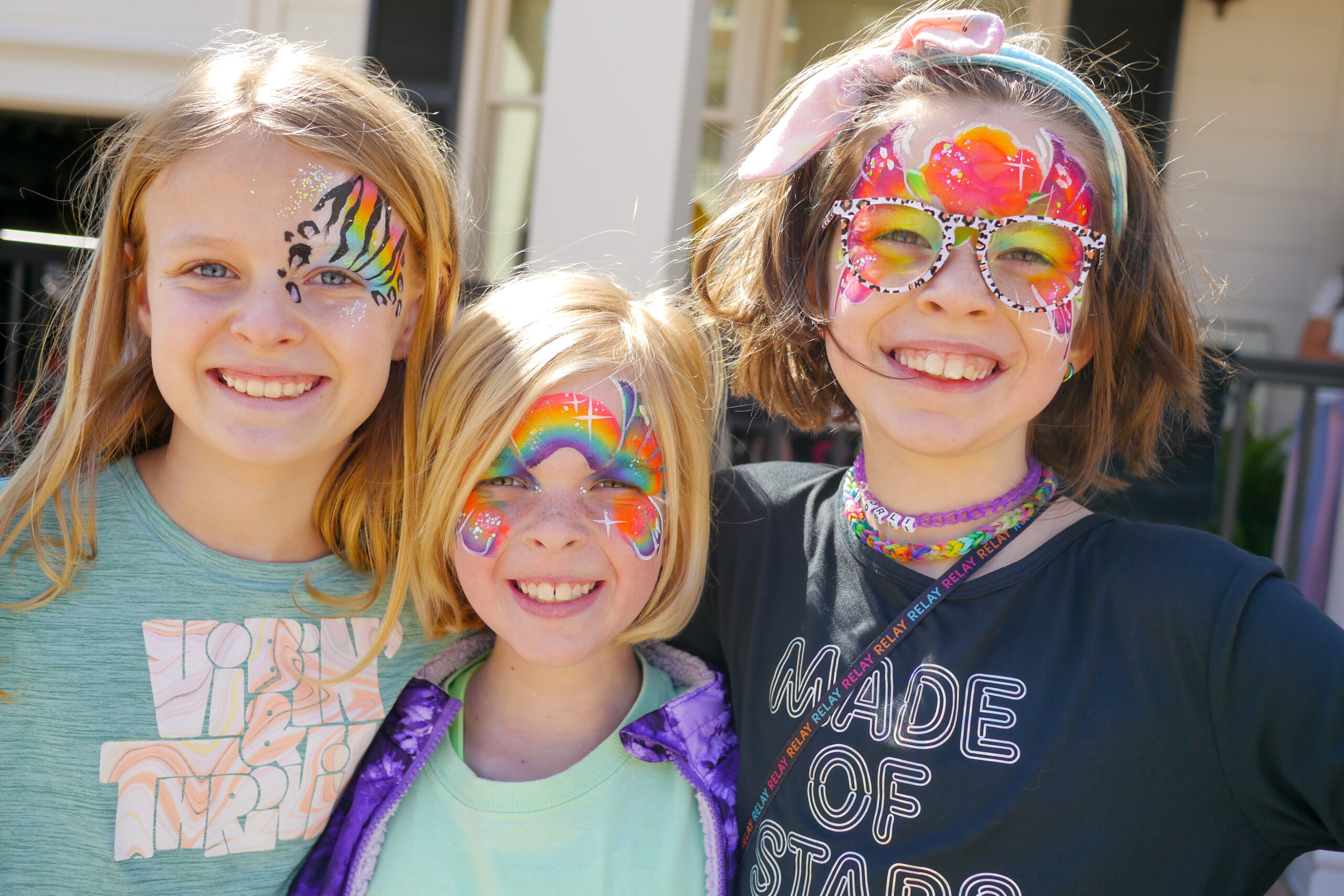 Happy GIrls with Beautiful Face Paint